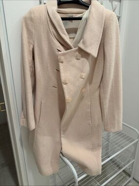 Skirt set beige pink fancy van Cleef Double-Breasted Cream Pea Coat